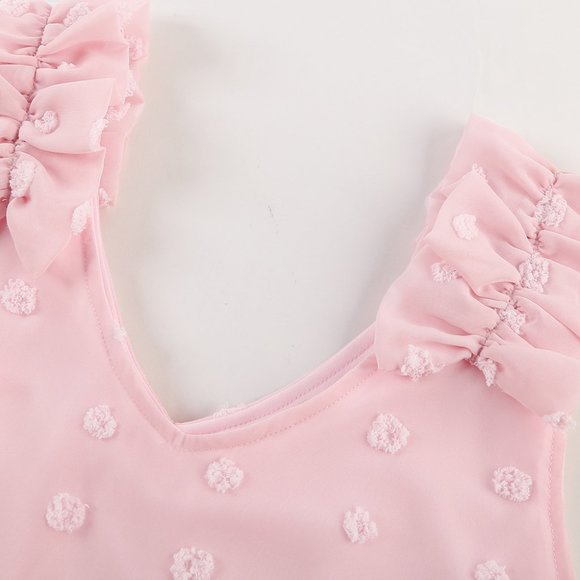 Tank Top Pink Ruffle Swiss Dot 2XL 18 - Picture 8 of 10